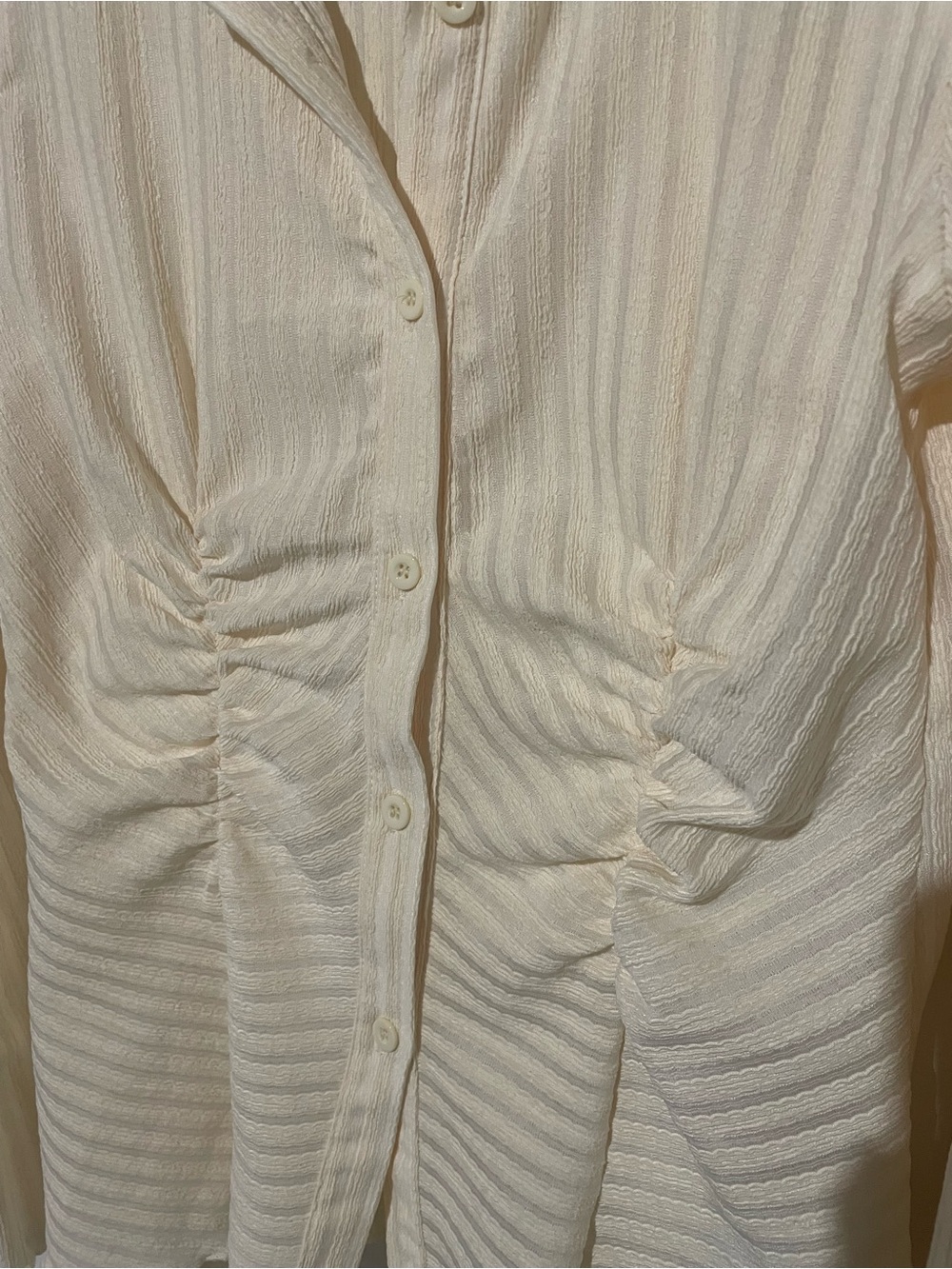 Shein Yellow Ruched Button-Up Top - Picture 2 of 7